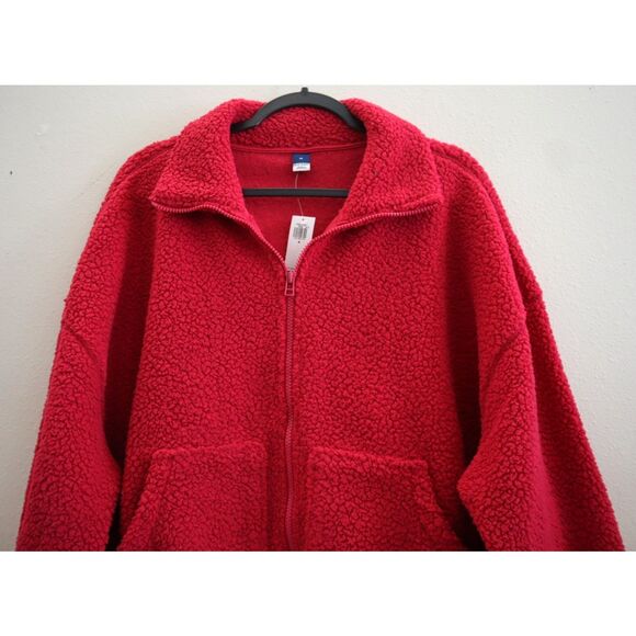 Old Navy 723210-06 Women's Sz M Berry Fine/Pink Oversized Sherpa Full Zip Jacket - Picture 6 of 8